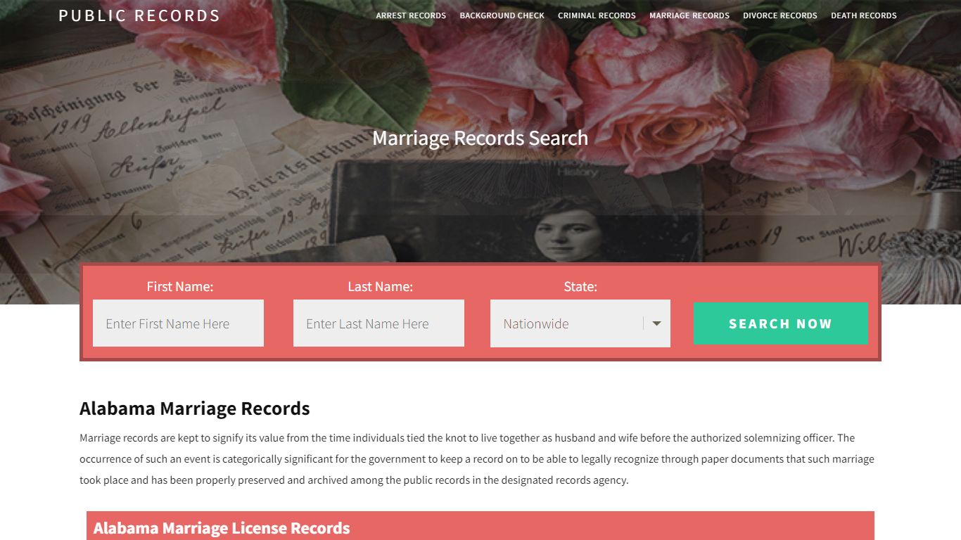 Alabama Marriage Records | Enter Name and Search. 14Days Free